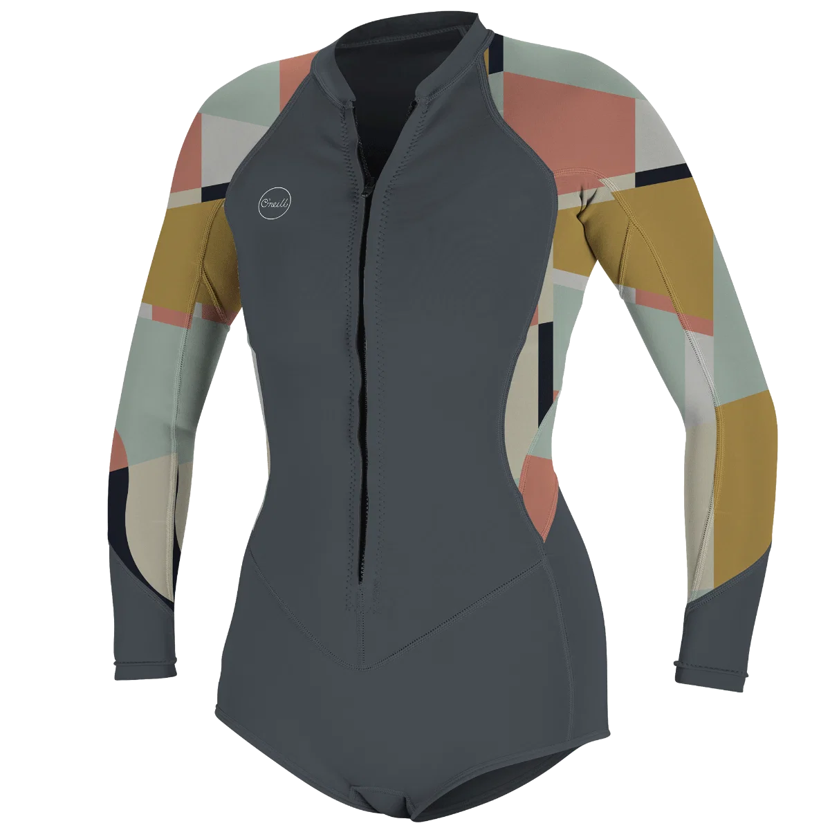 O'Neill Bahia 2/1mm Long Sleeve Front Zip Shorty Wetsuit 2022 - Tradewinds