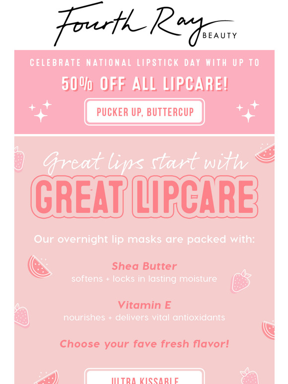Get up to 50% OFF on lip care!