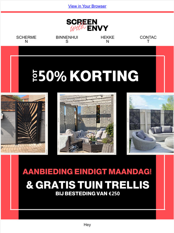 AANBIEDING EINDIGT MORGEN: GRATIS TRELLIS & TOT 50% KORTING