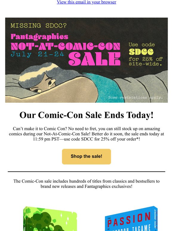 It's your last chance to save 25% on Fantagraphics.com!