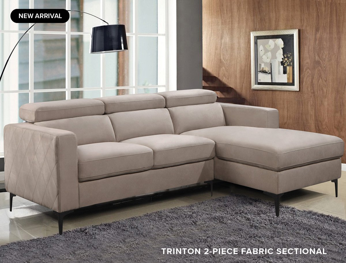 Trinton 2-Piece Fabric Sectional with Adjustable Headrests