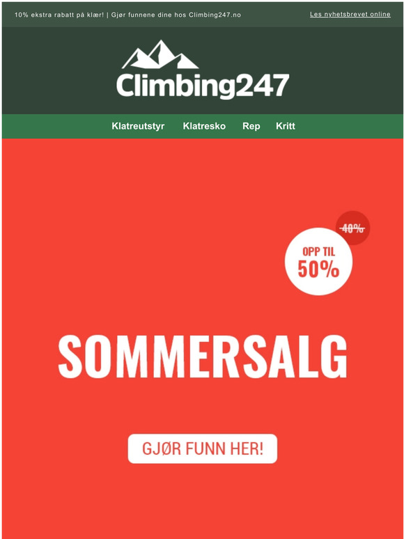 Opp til 60% rabatt - nå løfter vi sommersalget!