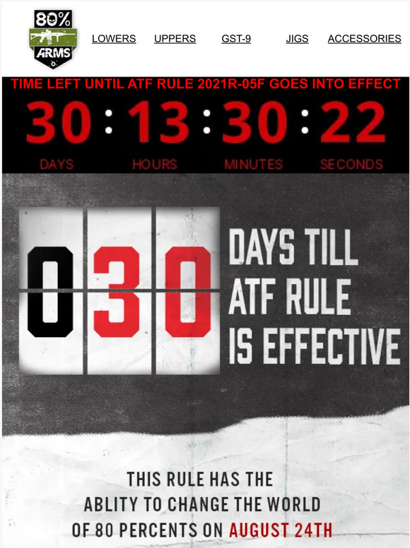 30 Days Left | ATF Ruling Goes Into Effect 8/24