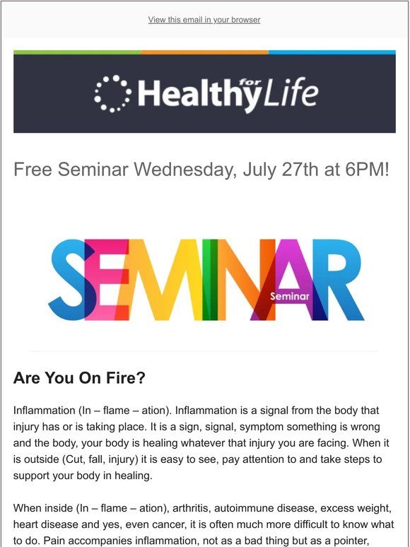 Are You On Fire? How do we get trapped in a life of pain? Free Seminar July 27th