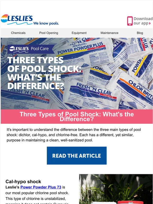 Leslie's Pool Supply ⚡️ Learn about the 3 types of pool shock! (Read