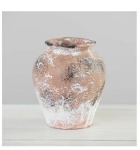 Antiqued White Earthenware Urn Vase