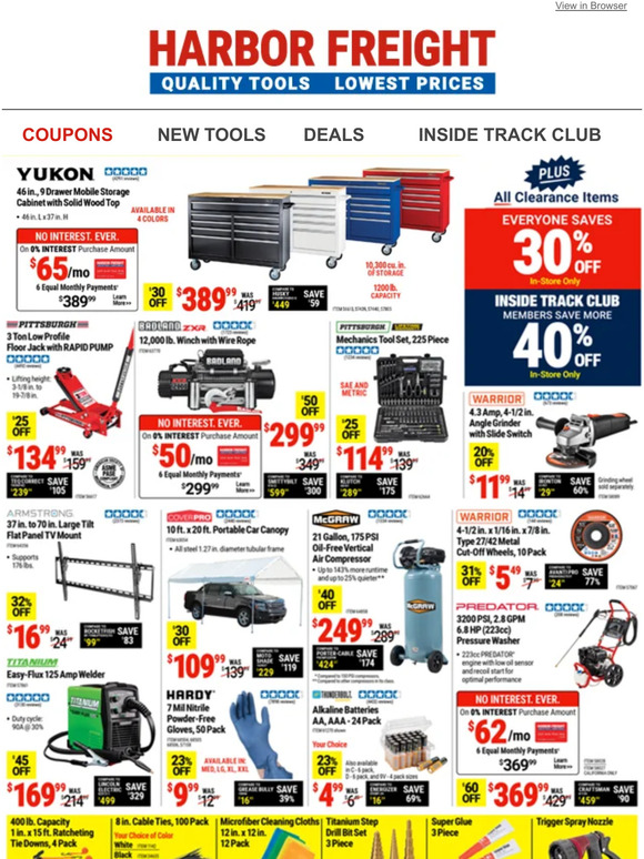 Harbor Freight Tools Giant Liquidation Making Room for New Items Milled