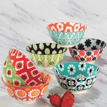 Certified International Marbella All Purpose Bowl Set, 6-Piece Set