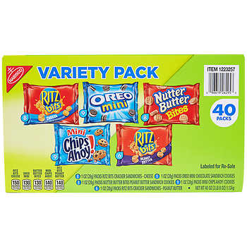 Nabisco Cookie and Cracker, Variety Pack, 1 oz, 40-Count