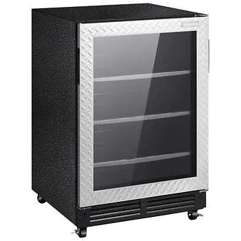 Gladiator by Whirlpool 154 (12 oz) Can Beverage Cooler in Black with Silver Tread Door Frame