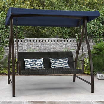 Cameron Woven Patio Swing with Canopy