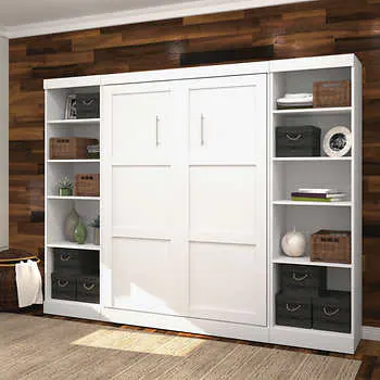Boutique Full Wall Bed with Two Storage Units