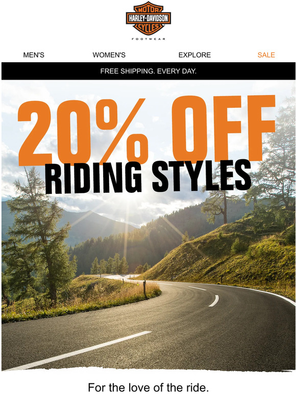 Last day for 20% off riding styles!