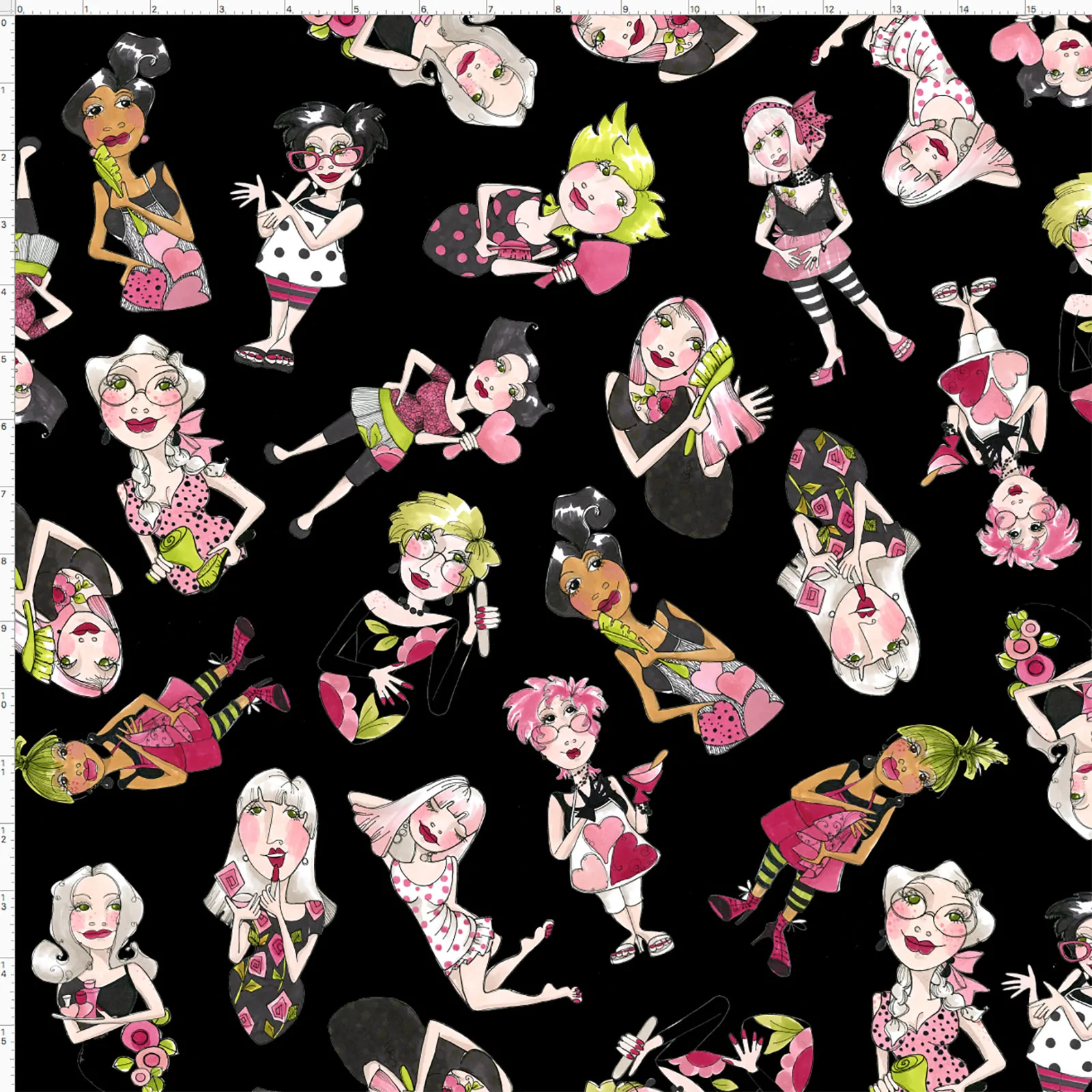 SALE - Tossed Lookers Black Fabric