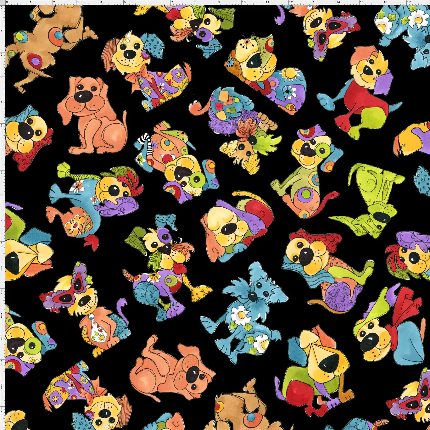 SALE - Joyful Toss Black Fabric