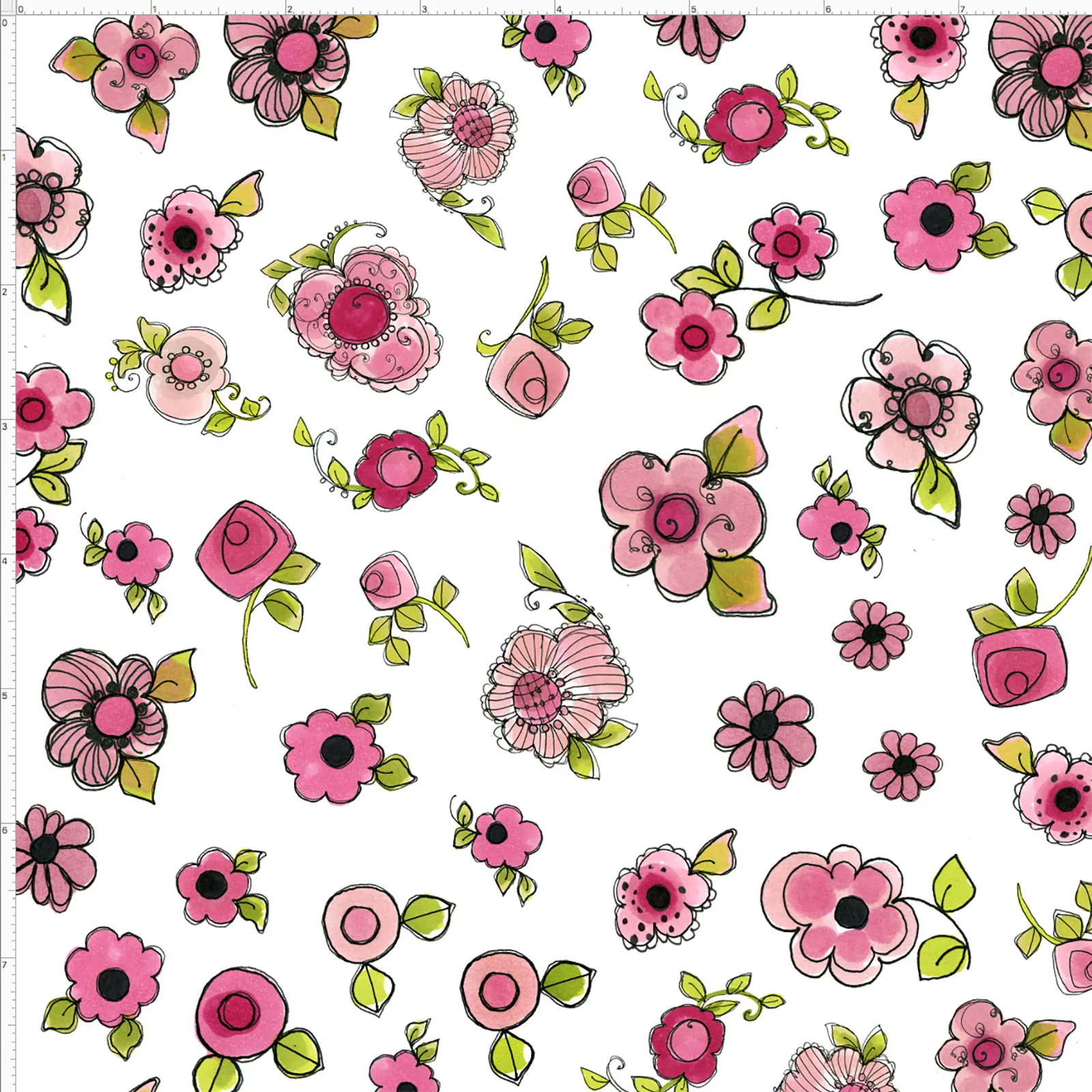 SALE - Parlor Posies White Fabric