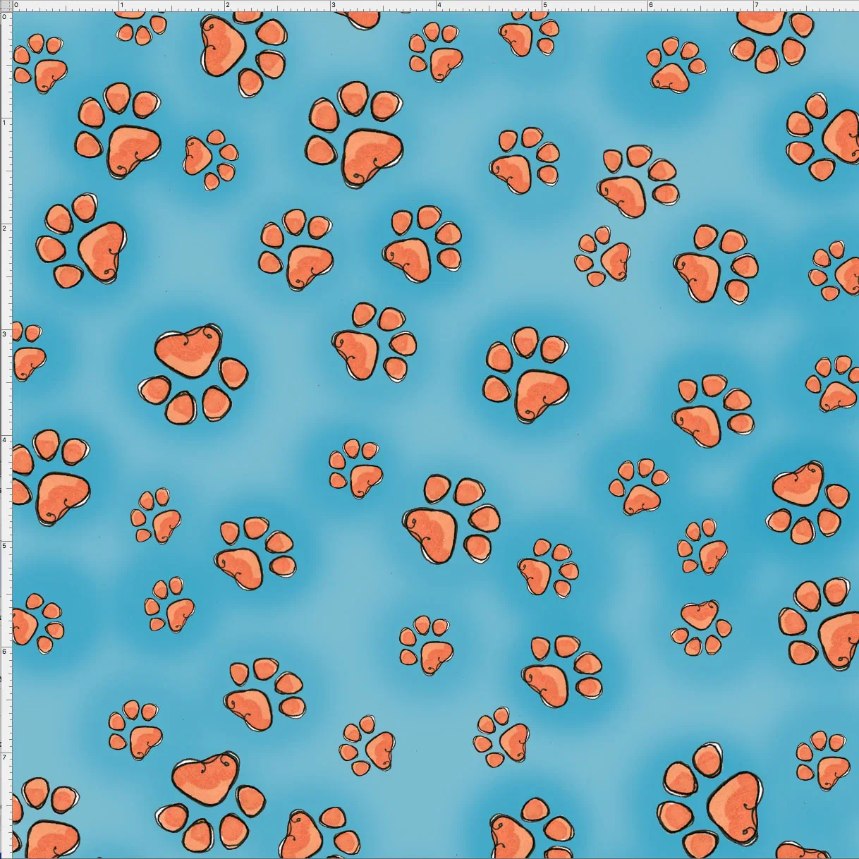 SALE - Fun Paws Turquoise Fabric