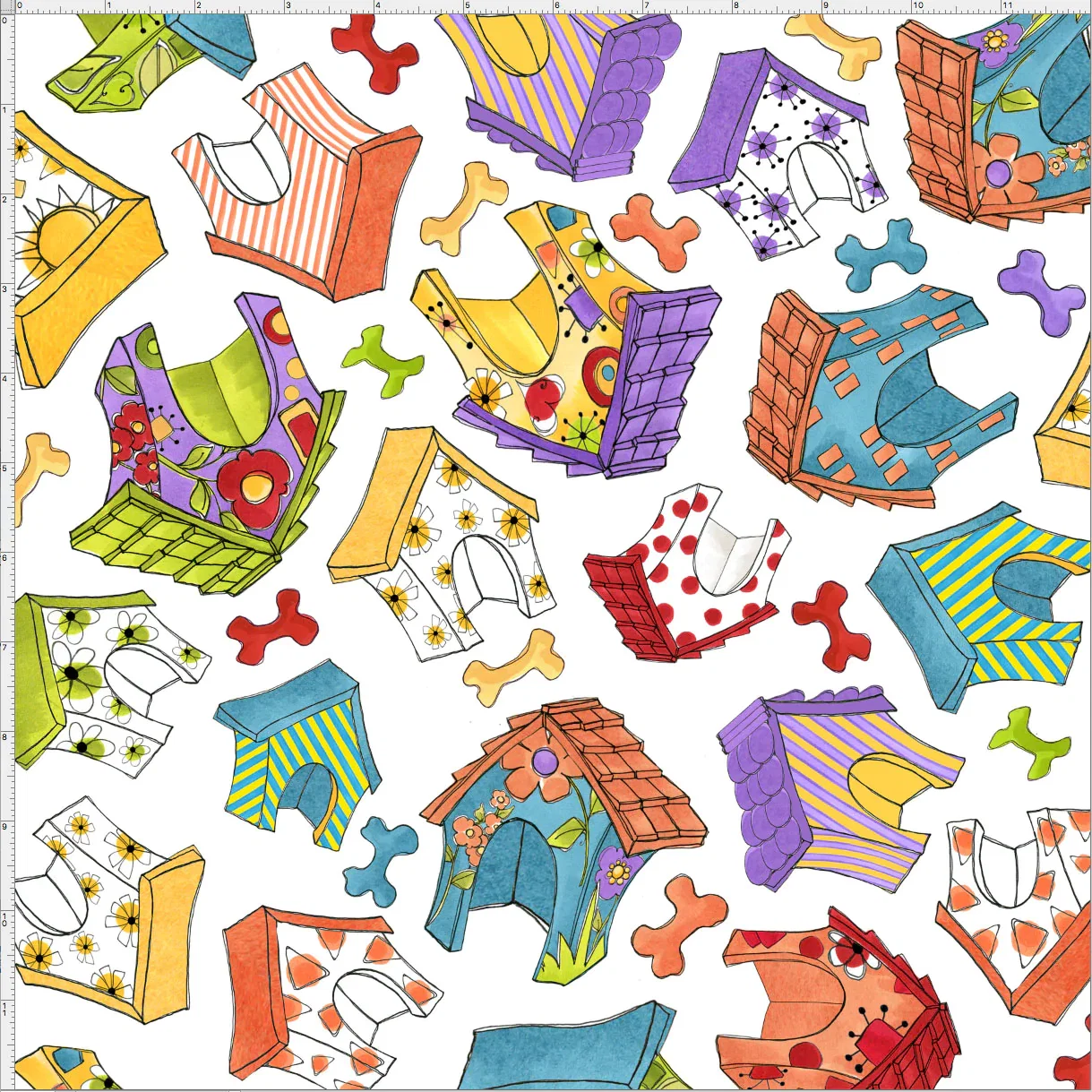 SALE - Happy Houses White Fabric