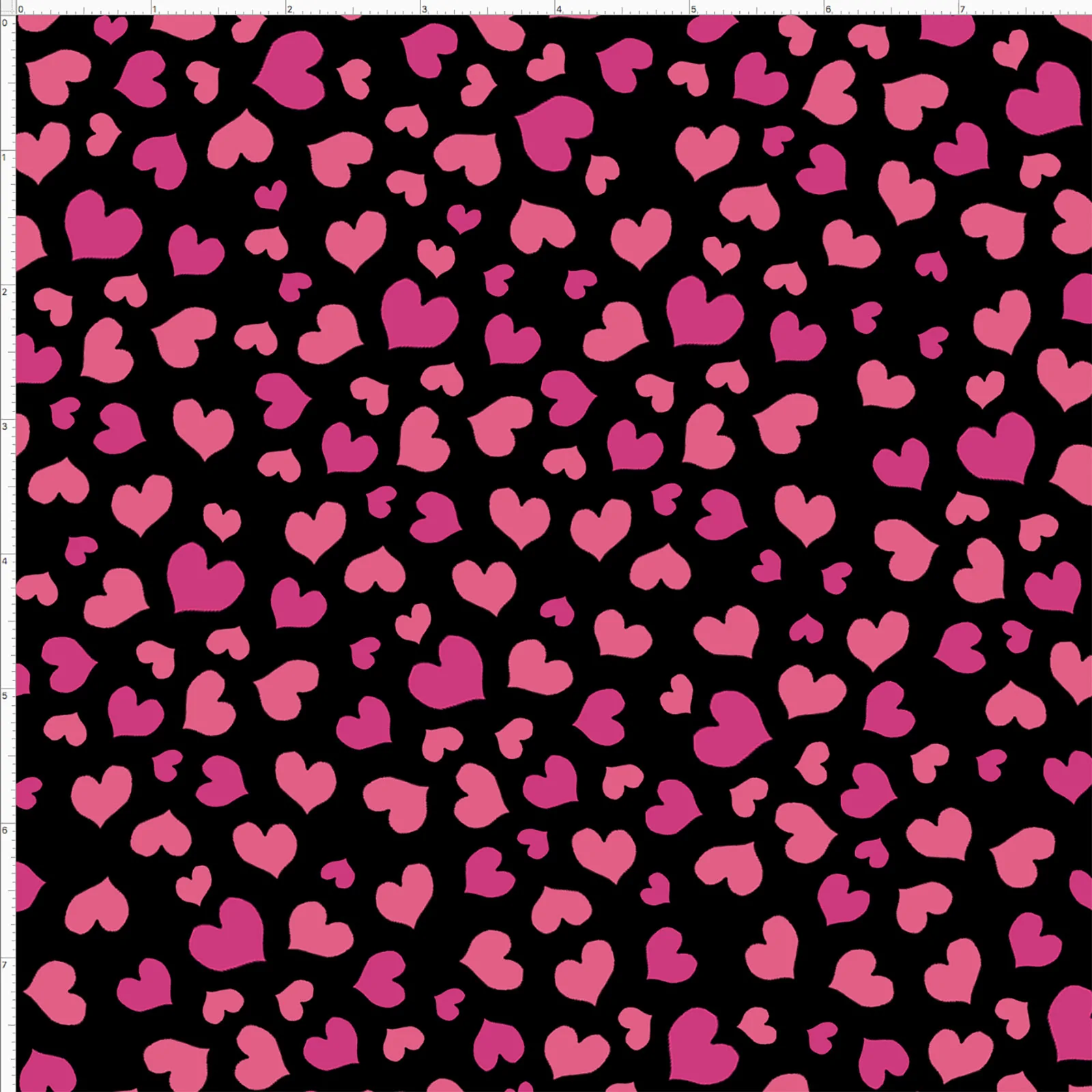 SALE - Mini Hearts Black Fabric