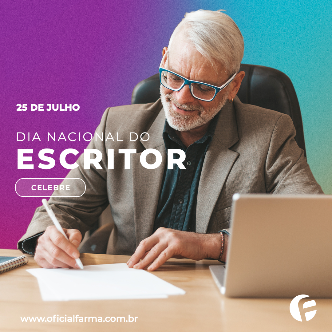 Oficial Farma BR: 25 de Julho Dia Nacional do Escritor! | Milled