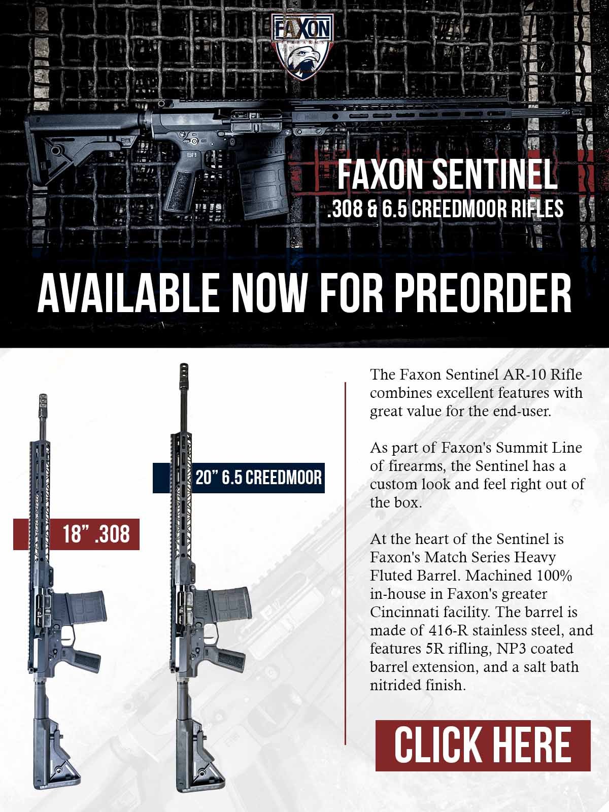 Faxon Sentinel 18” 308 AR-10 Rifle