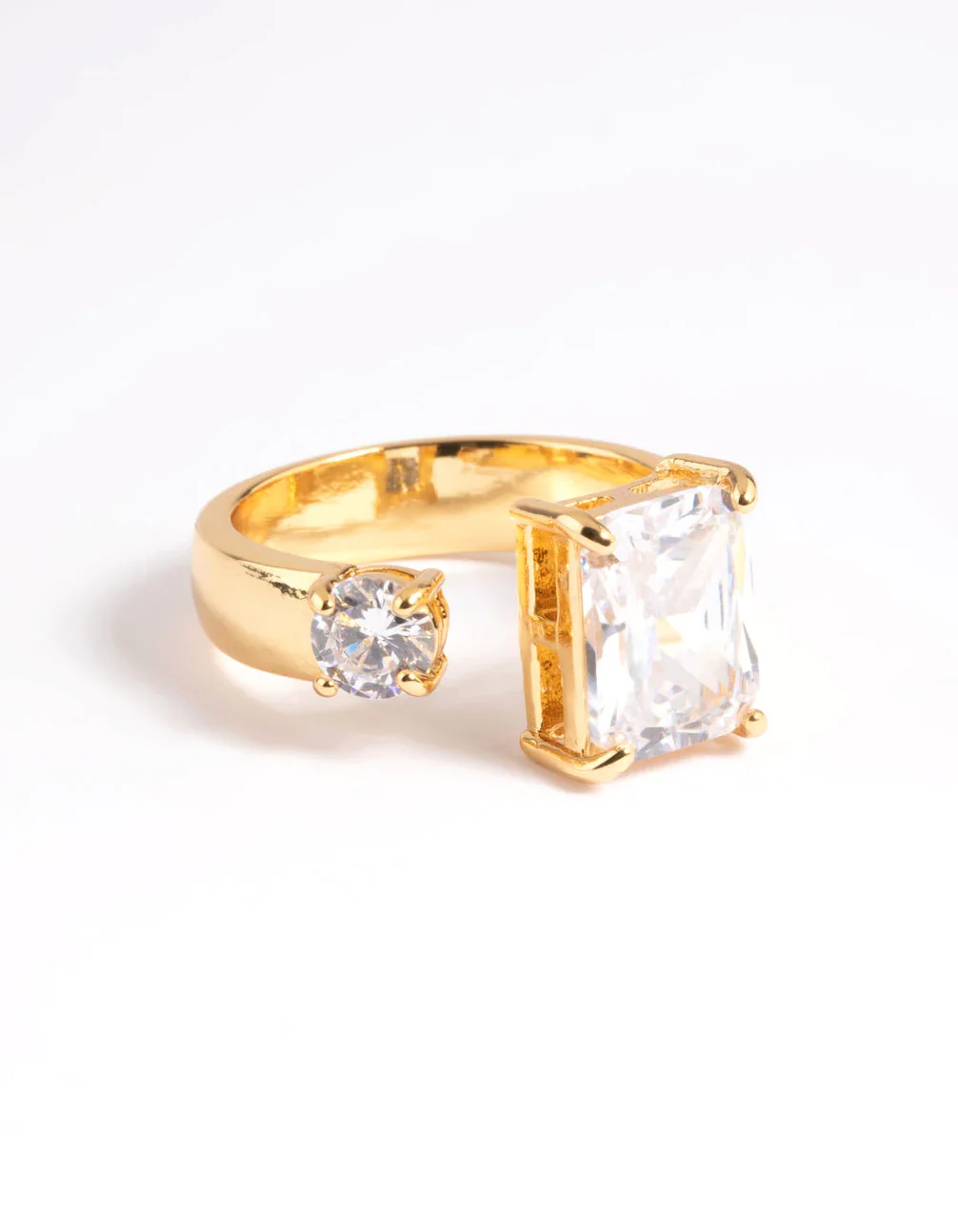 Gold Plated Cubic Zirconia Solitaire Ring