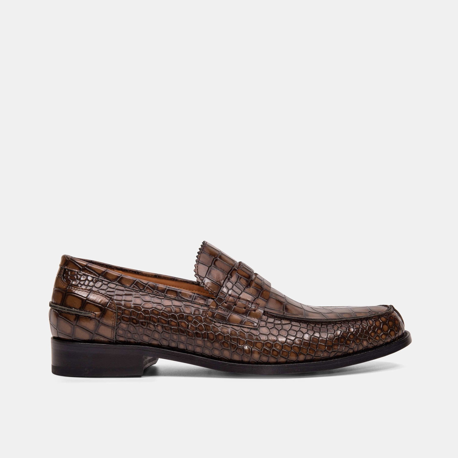 Marc Nolan Abe Badlands Leather Penny Loafers Men’s Size 7 Adler Black Pebble Leather Lug Penny Loafers main image 2