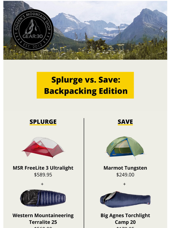Splurge vs. Save: Backpacking Edition