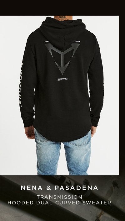 Transmission Hooded Dual Curved Sweater