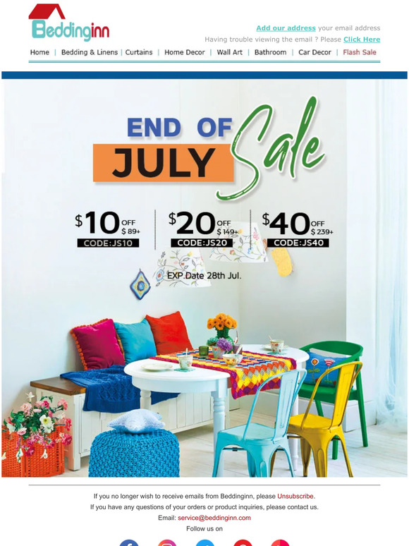 Take Advantage of July End Sale