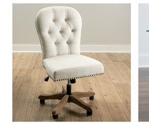Cream Tufted with Nailhead Trim Office Chair