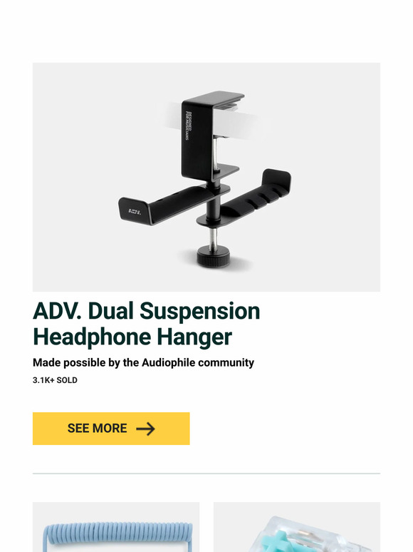 Drop ADV. Dual Suspension Headphone Hanger, FBB Custom Coiled Aviator