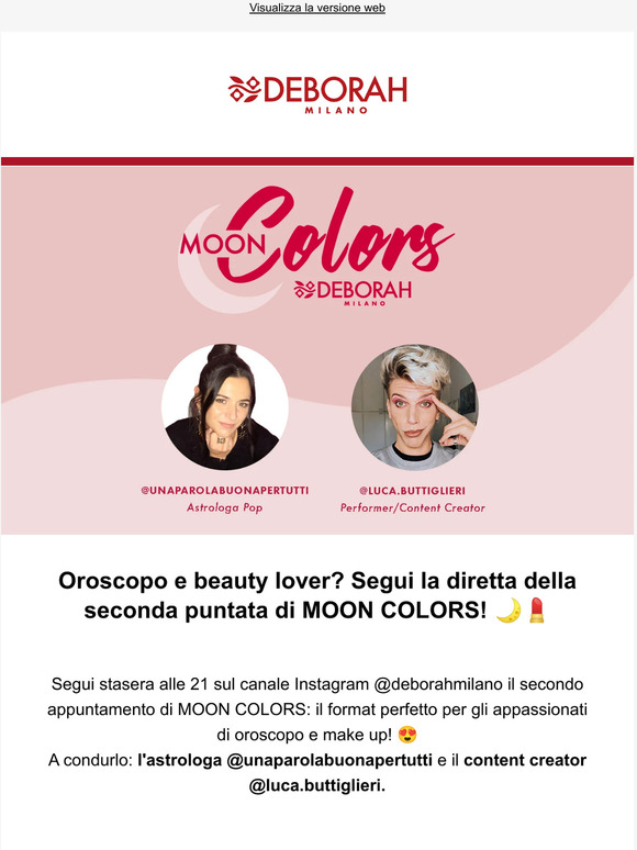 MOON COLORS: segui la diretta stasera su oroscopo e make up