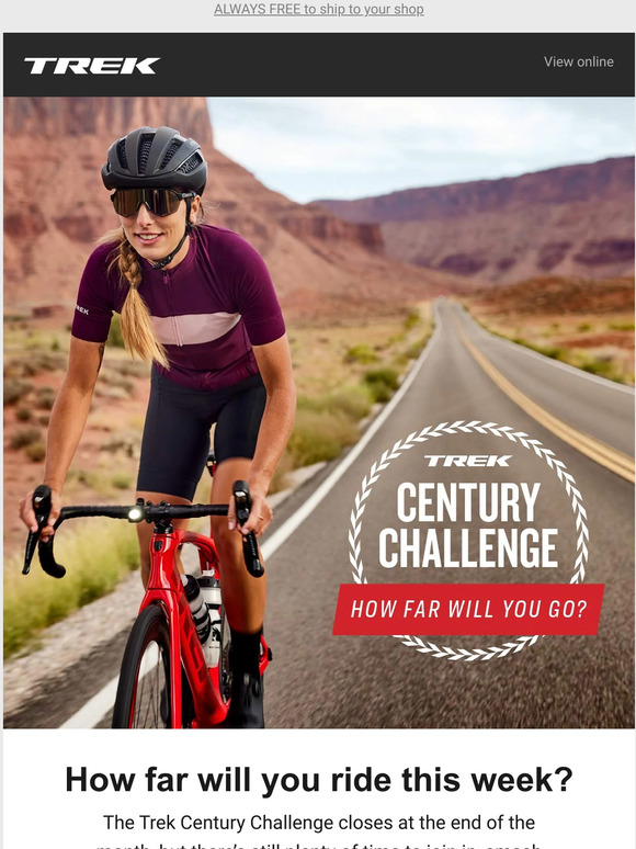 Trek Bicycle FIVE MORE DAYS! The Trek Century Challenge ends soon Milled