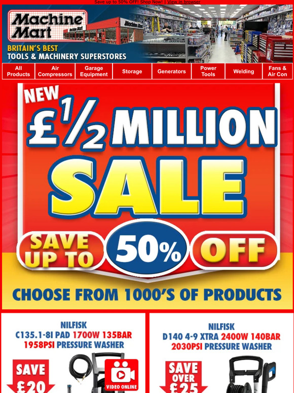 Machine Mart SALE Up to Half Price Off Tools and Machinery in our Half Million Pound Sale