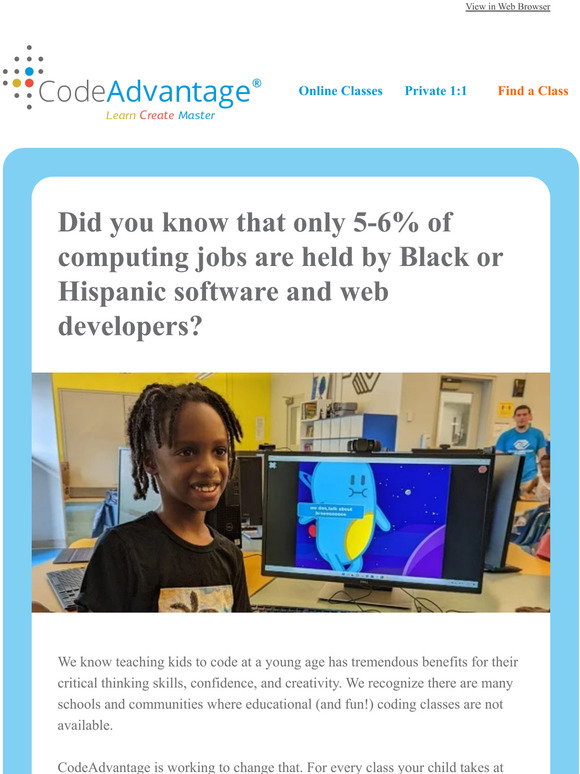 CodeAdvantage: Buy One, Give One: Help Make Coding Accessible! | Milled
