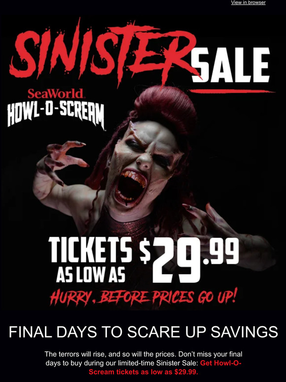 SeaWorld Parks HowlOScream Tickets as Low as 29.99! Milled