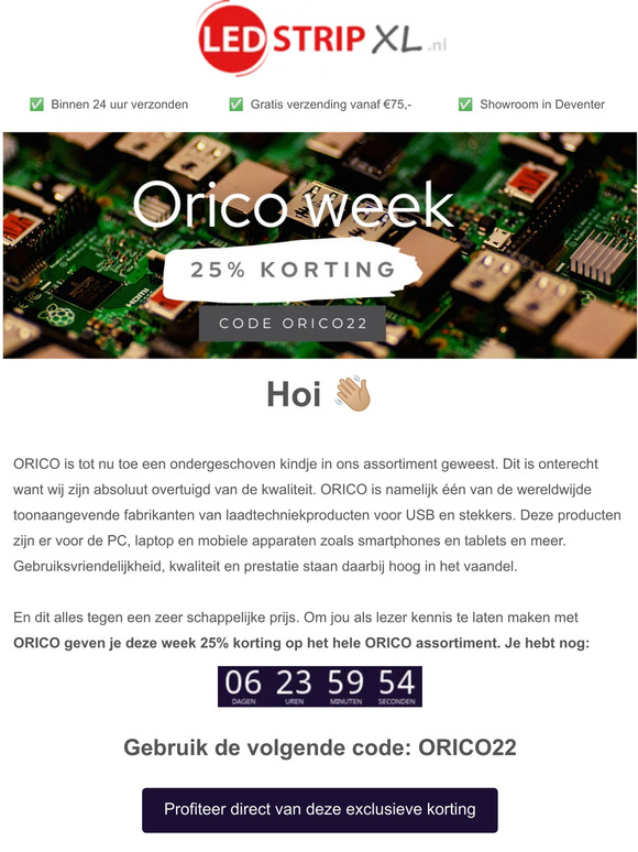 Profiteer 1 week van Orico korting