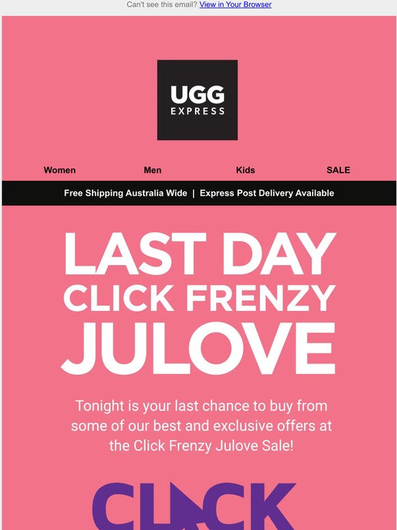 Last Day of Click Frenzy Julove Sale