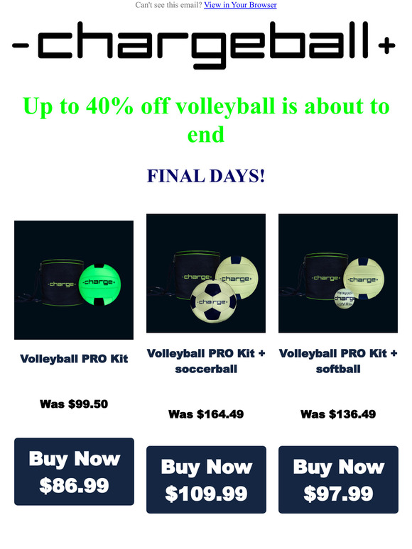 Chargeball 🏐 Up to 40 OFF volleyball! FINAL Days Milled