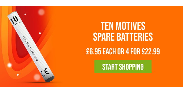 Ten motives Spare Batteries £6.95 or 4 for £22.99