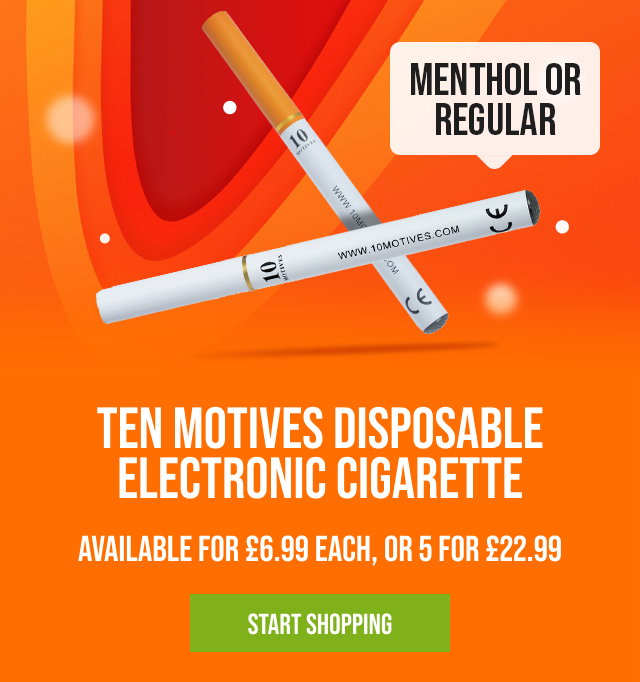 Ten Motives Disposable Electronic Cigarettes for £6.99 each or 5 For £22.99