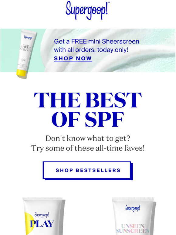 Supergoop Email Newsletters Shop Sales, Discounts, and Coupon Codes