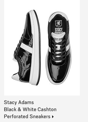 Stacy Adams Black & White Cashton Perforated Sneakers