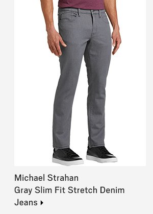 Michael Strahan Gray Slim Fit Stretch Denim Jeans