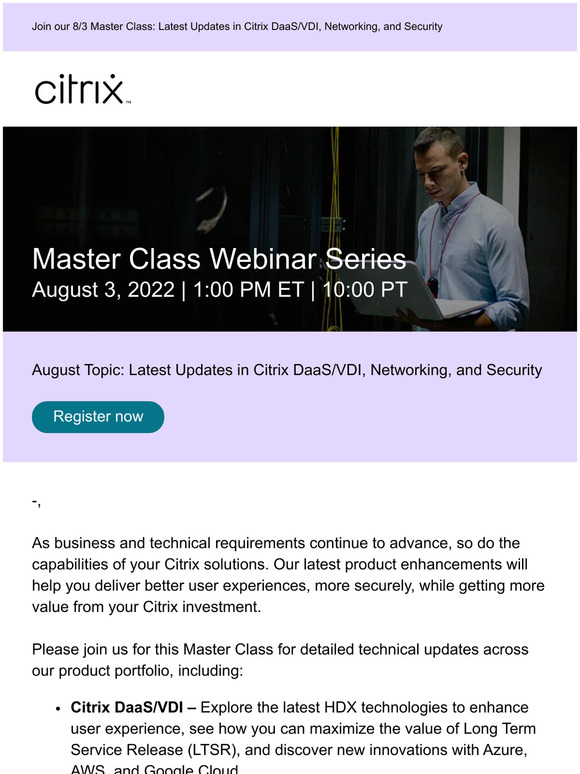 Master Class: New enhancements in DaaS/VDI, Networking, and Security