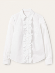 Chemise avec col et détails volantés - Blanc