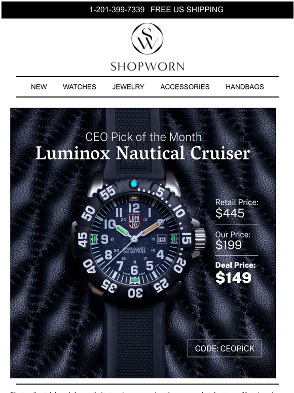 ShopWorn CEO Pick of the Month Luminox Nautical Cruiser Milled