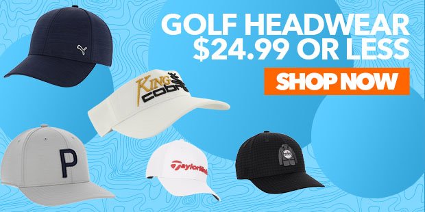 Golf Headwear for $24.99 or less