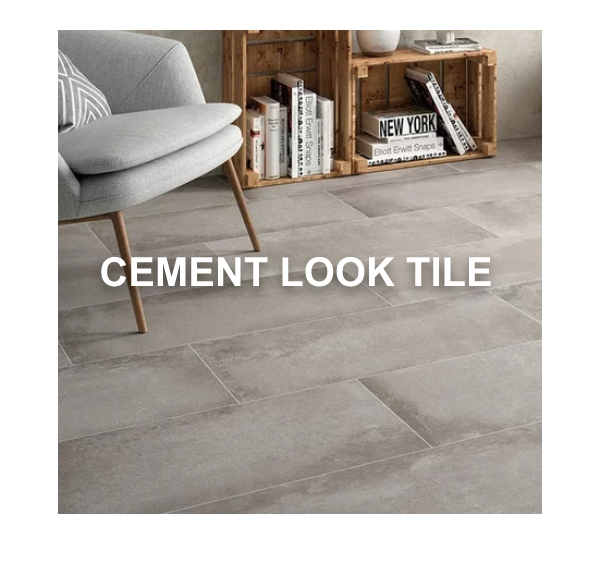 District Gray Cement Look Porcelain Tile